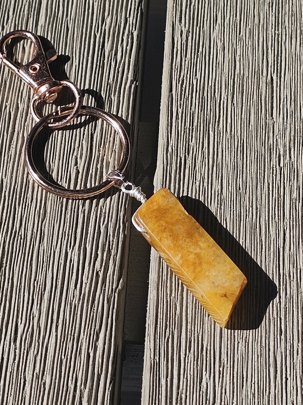 Yellow Stone Keychain Pendant - Women Jewelry